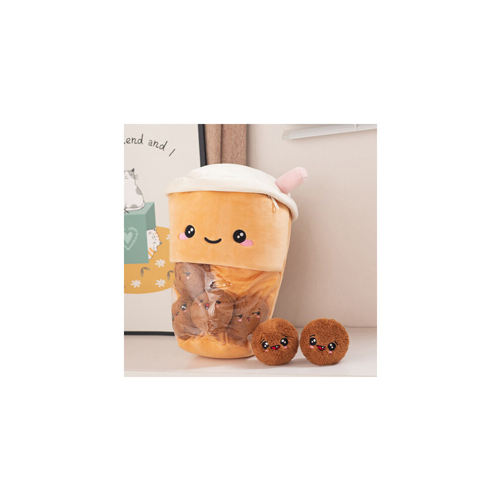 Bonxaif (Brown) Bubble Tea Boba Cup Plush Toy Pillow Cushion Kids Birthday Gift Brown