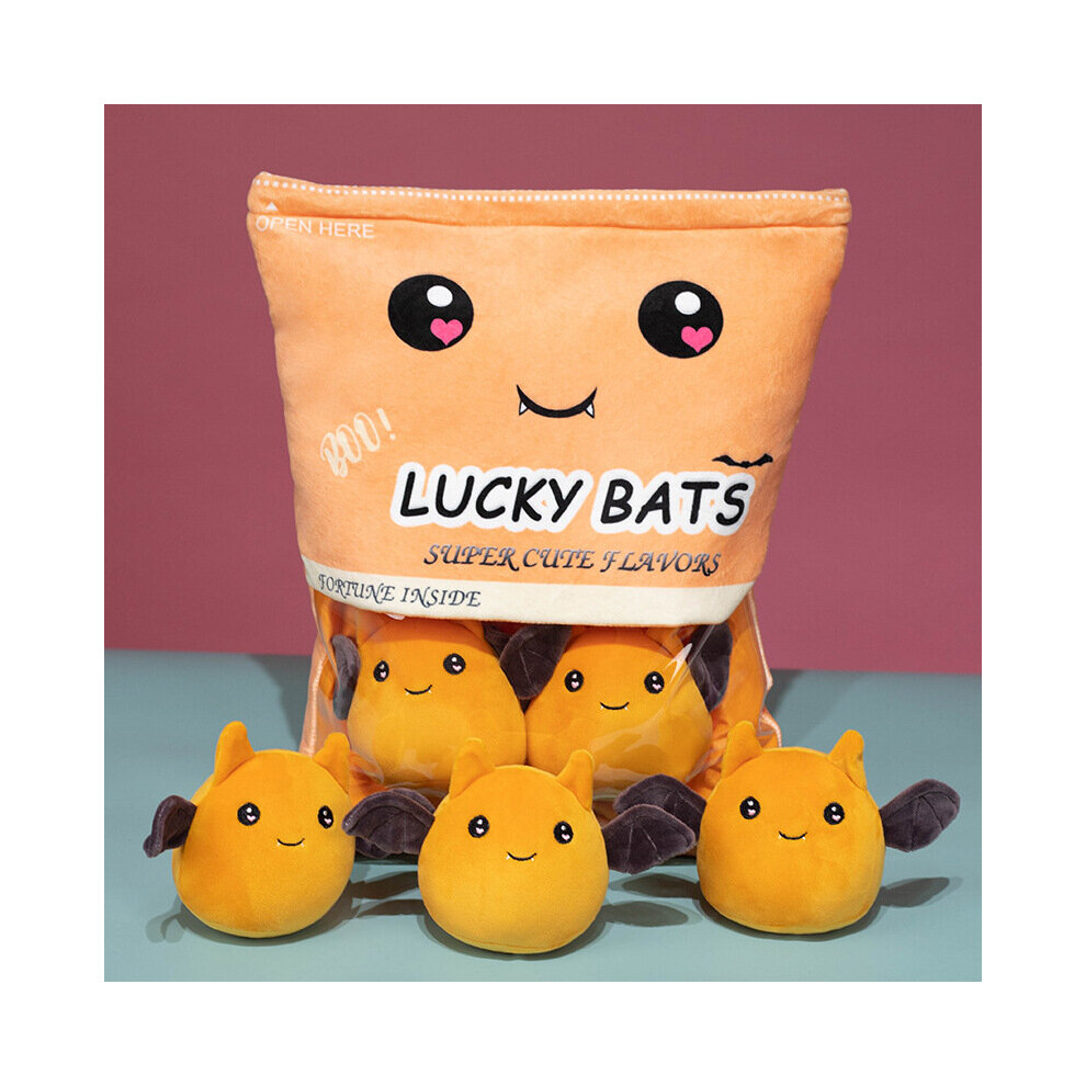 Bonxaif ( Warm (5 Bats)) Bubble Tea Boba Cup Plush Toy Pillow Cushion Kids Birthday Gift Orange