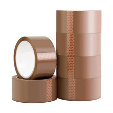 JeeJaan 6 Pcs of Brown Packaging Tape 48mm x 66m - Ultra-Strong Adhesive Tape for Packing, Shipping, and Storage - Securely Seal Parcels, Cardboard