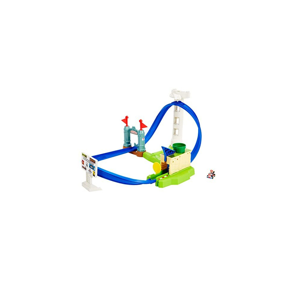 Hot Wheels Mario Kart Circuit Slam Track Set with Mario Kart Vehicle, Video Game-Inspired Playset for Kids & Fans 3 Years & Older