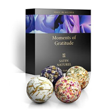 Birthday Gifts for Women 4X Organic Bath Bombs, Handmade Bath Set with Natural Essential Oil and Bio Shea Butter for Deep Skin Hydration & Mind