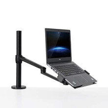 Thingy Club CDT-1SS Single Arm Laptop Desk Mount for 12-17 inch Laptops, Height Adjustable, 360 Swivel, 15 Tilt, Black