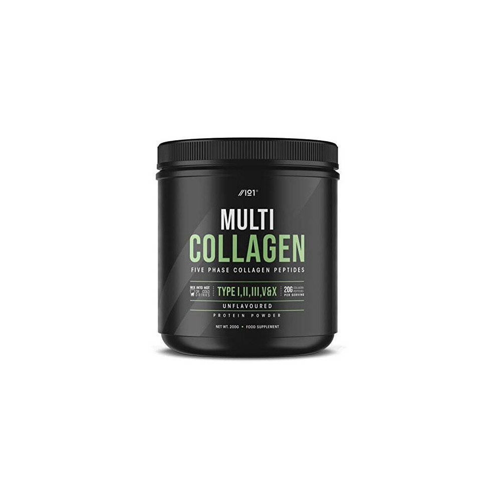 Multi Collagen Protein Powder (200g) - Types I, II, III, V & X - Hydrolyzed Grass Fed Bovine, Wild Caught Fish, & Free-Range Chicken & Eggshell