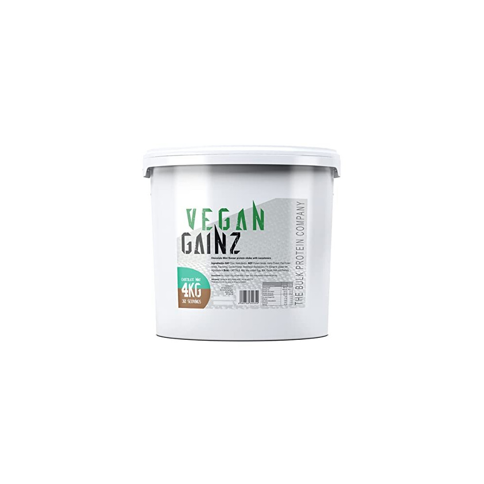The Bulk Protein Company, Vegan Gainz - Plant Based Protein Powder - Weight Gainer- 32 Servings & 30g Protein Per Serving (Chocolate Mint)