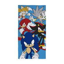 Official Sonic The Hedgehog Towel SHHSTATW001UK | 140x70cm, 100% Cotton, Super Soft Stars Design – Bath, Beach & Pool