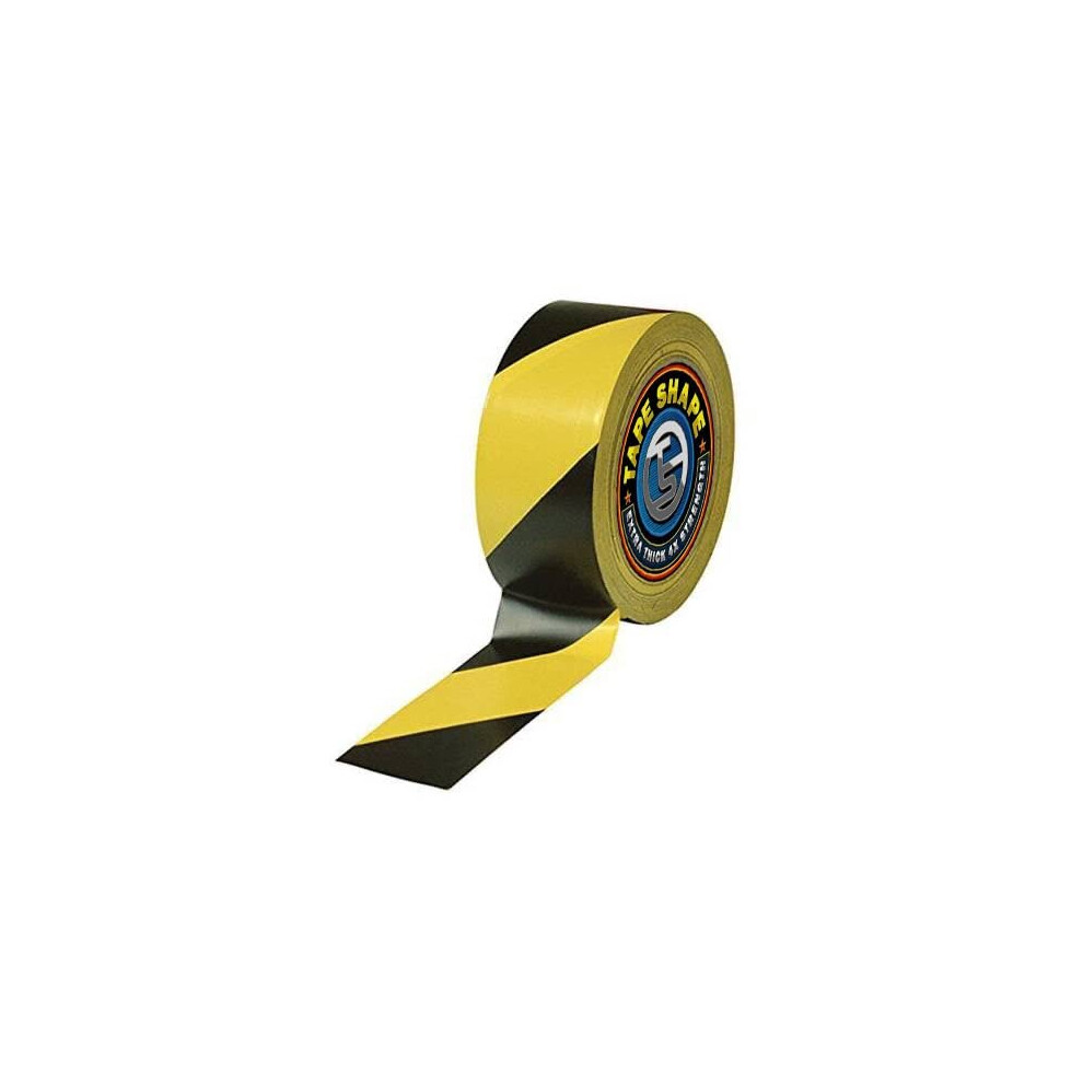 VL Hazard Tape Black and Yellow 50mm x 33m, Strong Adhesive Safety Tape Self Adhesive Barrier Tape Floor Marking Tape Excellent for Hazard Caution