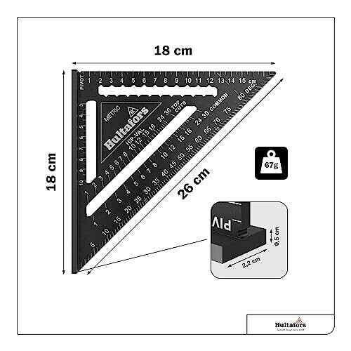 257010 Metric Rafter Square 18cm 1