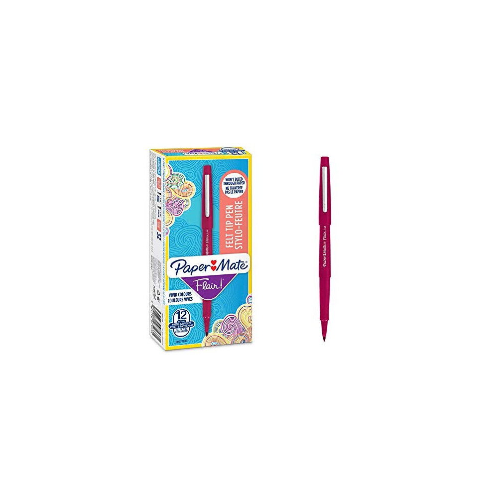 Paper Mate Flair Felt Tip Pens | Medium Point (0.7Mm) | | 12 Count Magenta