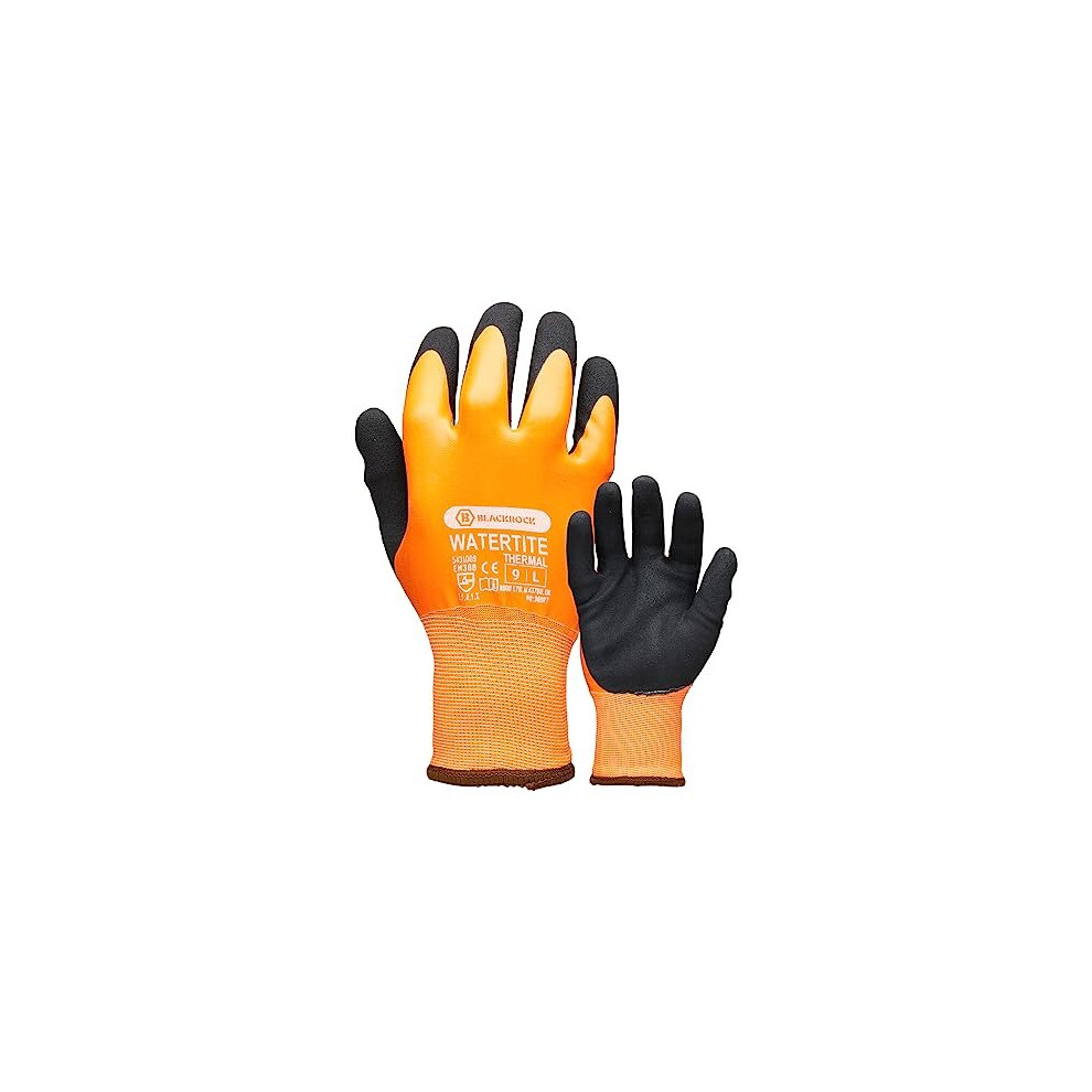 Watertite Thermal Insulated Fully Waterproof Latex Work Gloves, Sandy Latex Palm Dry Wet Grip, Mens Womens, For Construction, Highway, Agriculture,