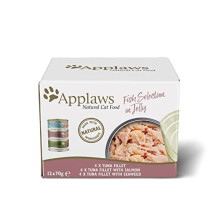 Natural Wet Adult Cat Food, Fish Selection in Jelly 70g Tin (Pack of 12)