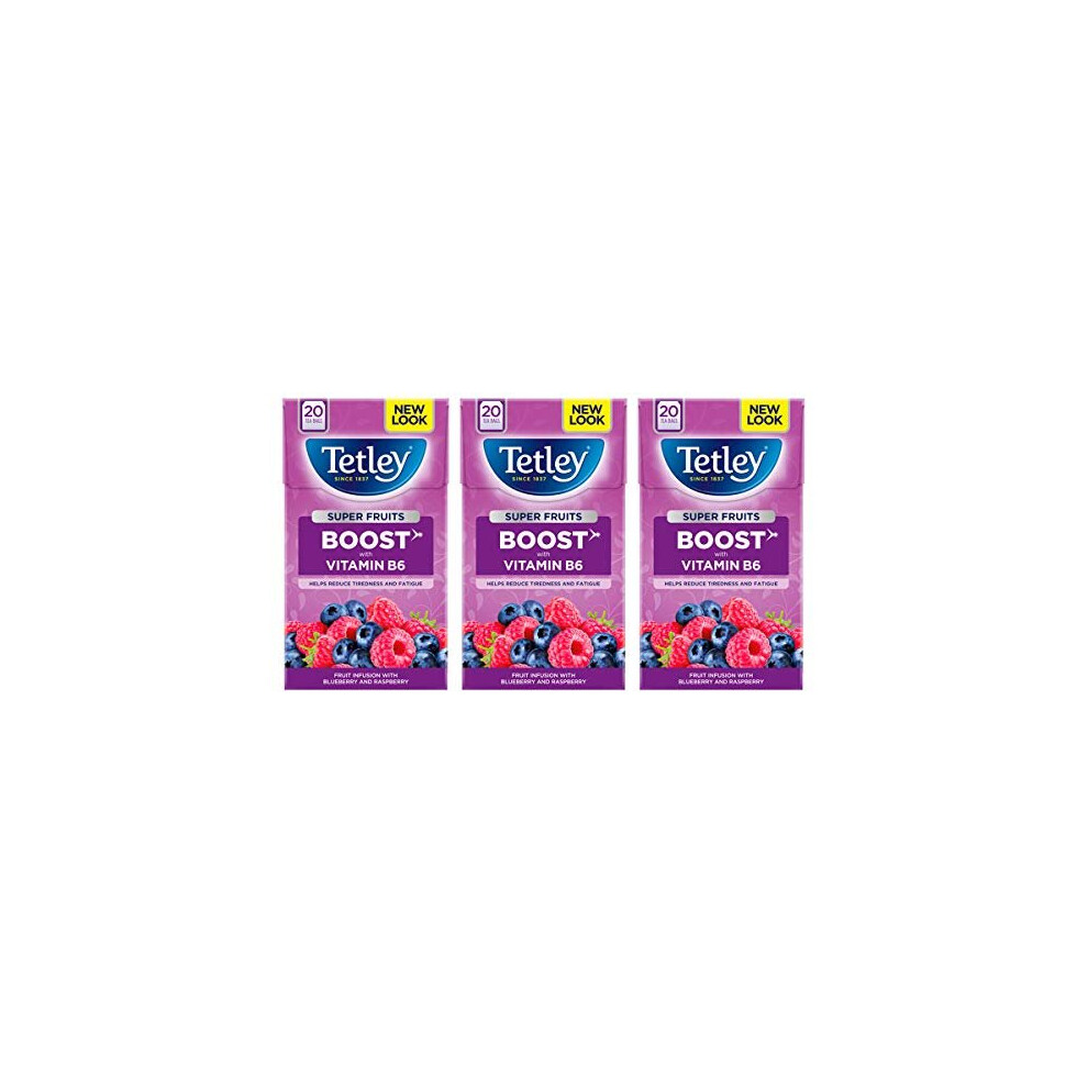 Super Fruits Boost Blueberry & Raspberry Tea, Pack of 20 Tea Bags