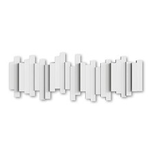Sticks Multi Hook Coat Rack - Modern, Unique, Space-Saving Wall Mounted Coat Hanger with 5 Flip-Down Hooks for Hanging Coats, Scarves, Purses and More