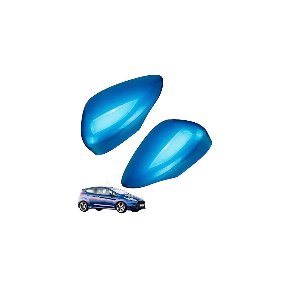 Door Wing Mirror Cover For Ford Fiesta Mk7 08-17 Left+Right Side (Blue) Blue 889189149089