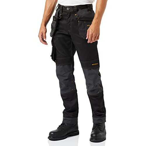 DeWalt Ανδρικό παντελόνι Harrison Work Utility, Κανονική εφαρμογή, Μαύρο/Γκρι, 32W / 31L