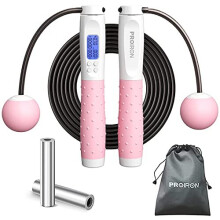 Skipping Rope, Digital Jump Rope Adjustable Weights/Length Cordless Jumping Rope with Calorie Counter/Alarm Reminder Weighted Jump Rope for Fitness,