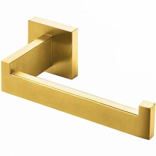 HITSLAM FG-JS Gold Brushed Brass Square Wall-Mounted Toilet Paper Holder, 304 Stainless Steel, Rustproof & Heavy-Duty
