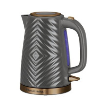 26382 Groove Electric Kettle, Textured Fast Boil Energy Efficient Cordless Kettle with Perfect Pour, 1.7 Litre, 3000 Watts, Grey