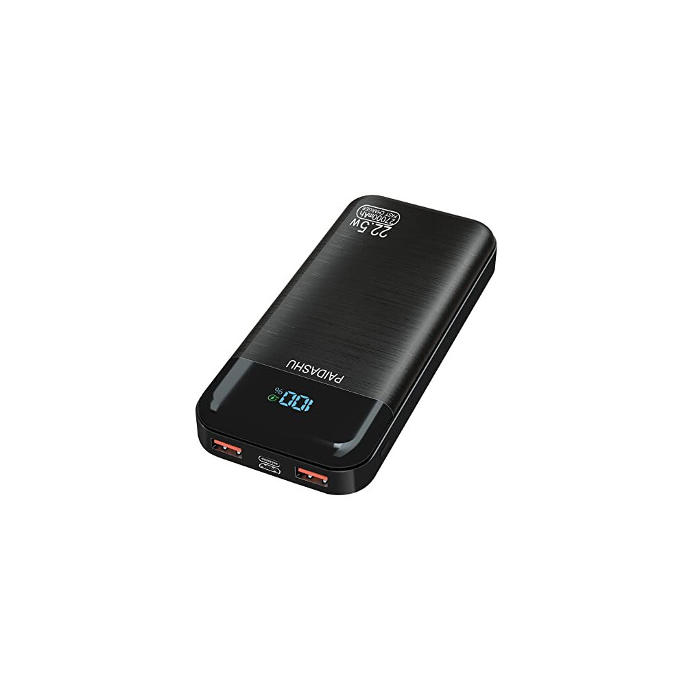Paidashu Ps38s Power Bank 27000Mah 22.5W Pd Usb-C Fast Charge, 3 Outputs + 2 Inputs, Lcd Display For Smartphones & Tablets