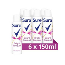 Bright Bouquet Anti-perspirant Aerosol pack of 6 48h protection against sweat and odour MotionSense technology deodorant 150 ml