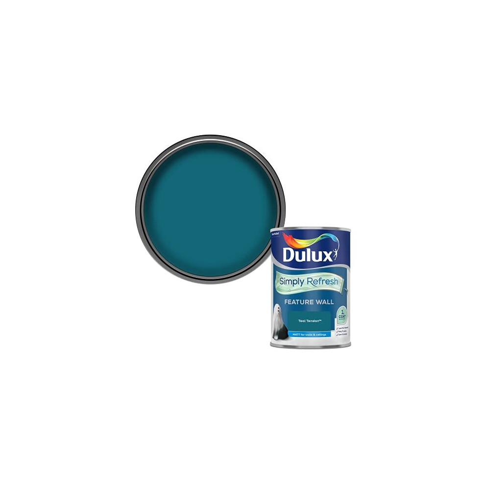 Dulux Simply Refresh Feature Wall Matt Emulsion Paint - Teal Tension - 1.25L, 5569246