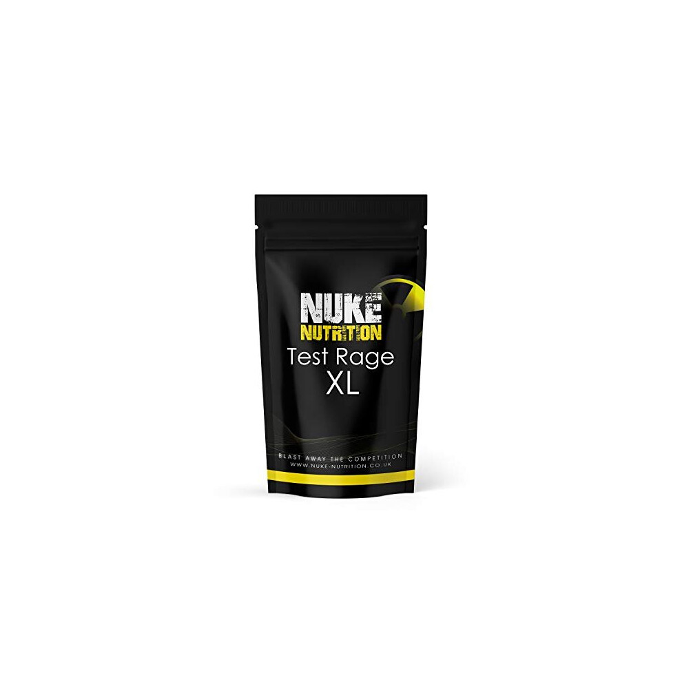 Nuke Nutrition (120 Capsules) Test Rage Xl Testosterone Booster Capsules High Strength Formula - Anabolic Male Enhancer
