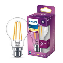 LED Classic A60 Light Bulb [B22 Bayonet Cap] 10.5W - 100W Equivalent, Warm White 2700K, Non Dimmable