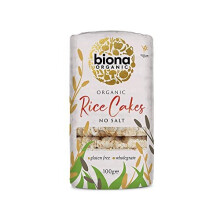 Organic Unsalted Rice Cakes, 100g - 100% Organic Wholegrain Brown Rice - Source of Fibre, Naturally Gluten Free - Vegan Snacks and Treats (Pack of 12)