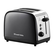 26550 Stainless Steel 2 Slice Toaster - Long Slots with 6 Browning Settings and High Lift Feature, Black