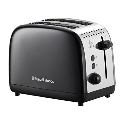 26550 Stainless Steel 2 Slice Toaster - Long Slots with 6 Browning Settings and High Lift Feature, Black
