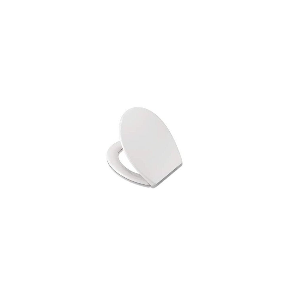 WL401722H Anti-Bacterial Toilet Seat with Soft Close and Quick Release, White, One Size