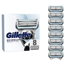 SkinGuard Sensitive Razor Blades Men, Pack of 8 Razor Blade Refills with Precision Trimmer, Fits All Skinguard ProGlide ProShield and Fusion5 Handles