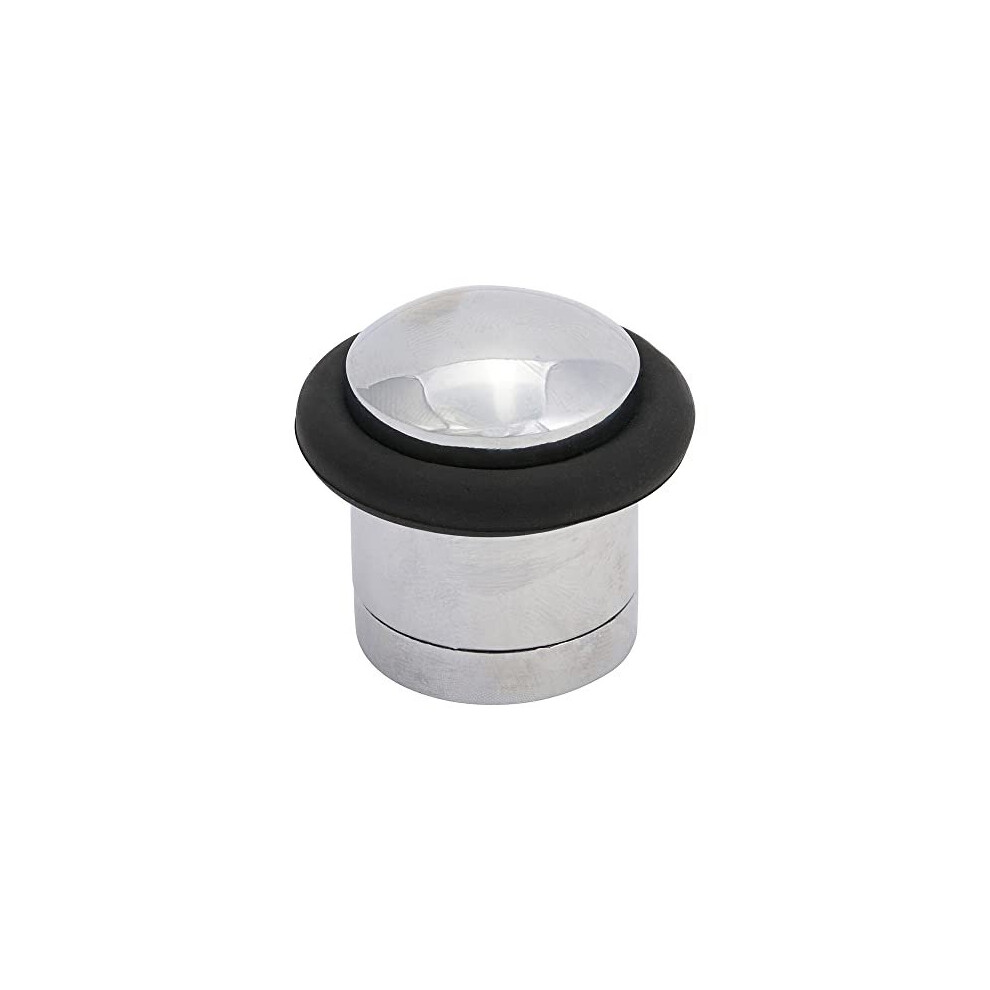 Cylinder Door Stop - Polished Chrome - Floor Mounted - Concealed Fixing for Improved asthetics - 41mm
