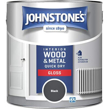 - Quick Dry Gloss - Black - Gloss Finish - Water Based - Interior Wood & Metal - Radiator Paint - Low Odour - Dry in 1-2 Hours - 2.5 L