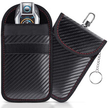 2 Pack Small Faraday Pouch with Hook Securing Keyring, RFID Signal Blocking Faraday Bag for Car Key,Faraday Pouch for Car Keys Anti-Theft Remote Entry