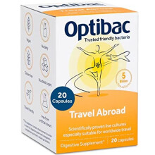 Travel Abroad Probiotics -Vegan Digestive Probiotic Supplement Formulated for Travel Support & Gut Health, 5 Billion Live Cultures - 20 Capsules