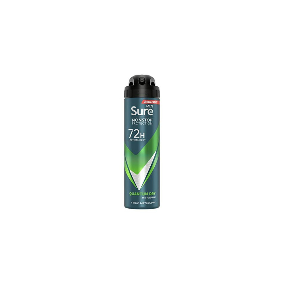 Sure Men Nonstop Protection Quantum Dry 72hr Deodorant Spray 6x 150 ml - Image 5