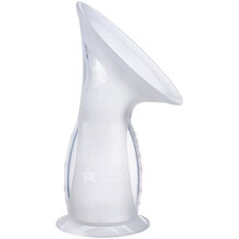 Silicone Manual Breast Pump and Let Down Catcher to Express, Relieve or Catch Excess Milk, Includes Sterilising Lid, 100ml, Clear