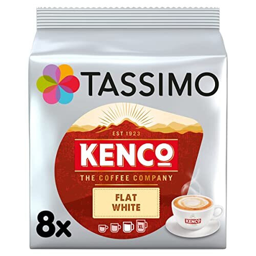Tassimo Kenco Flat White Coffee Pods x8 (Pack of 5, Total 40 Drinks) 1