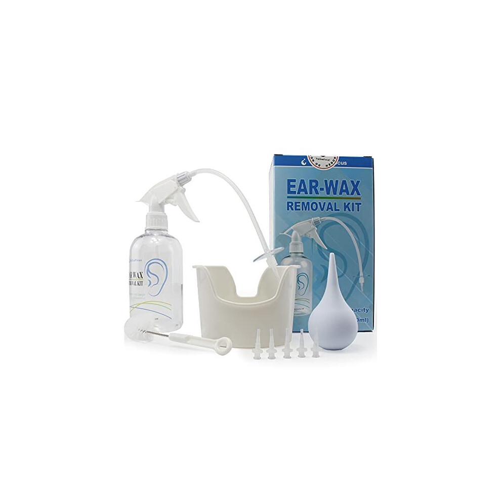 Topquafocus Earwax Removal Kit Ear Cleaner Ear Wax Remover Ear Cleaning Kit For Adults Kids Ear Irrigation Flushing System 500Ml(Clear)