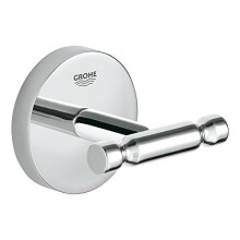 BauCosmopolitan Double Robe Hook - Bathroom Wall Mounted Shower Towel Hanger (Metal, Concealed Fastening, Including Screws and Dowels, Durable