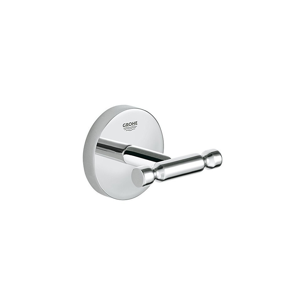 BauCosmopolitan Double Robe Hook - Bathroom Wall Mounted Shower Towel Hanger (Metal, Concealed Fastening, Including Screws and Dowels, Durable