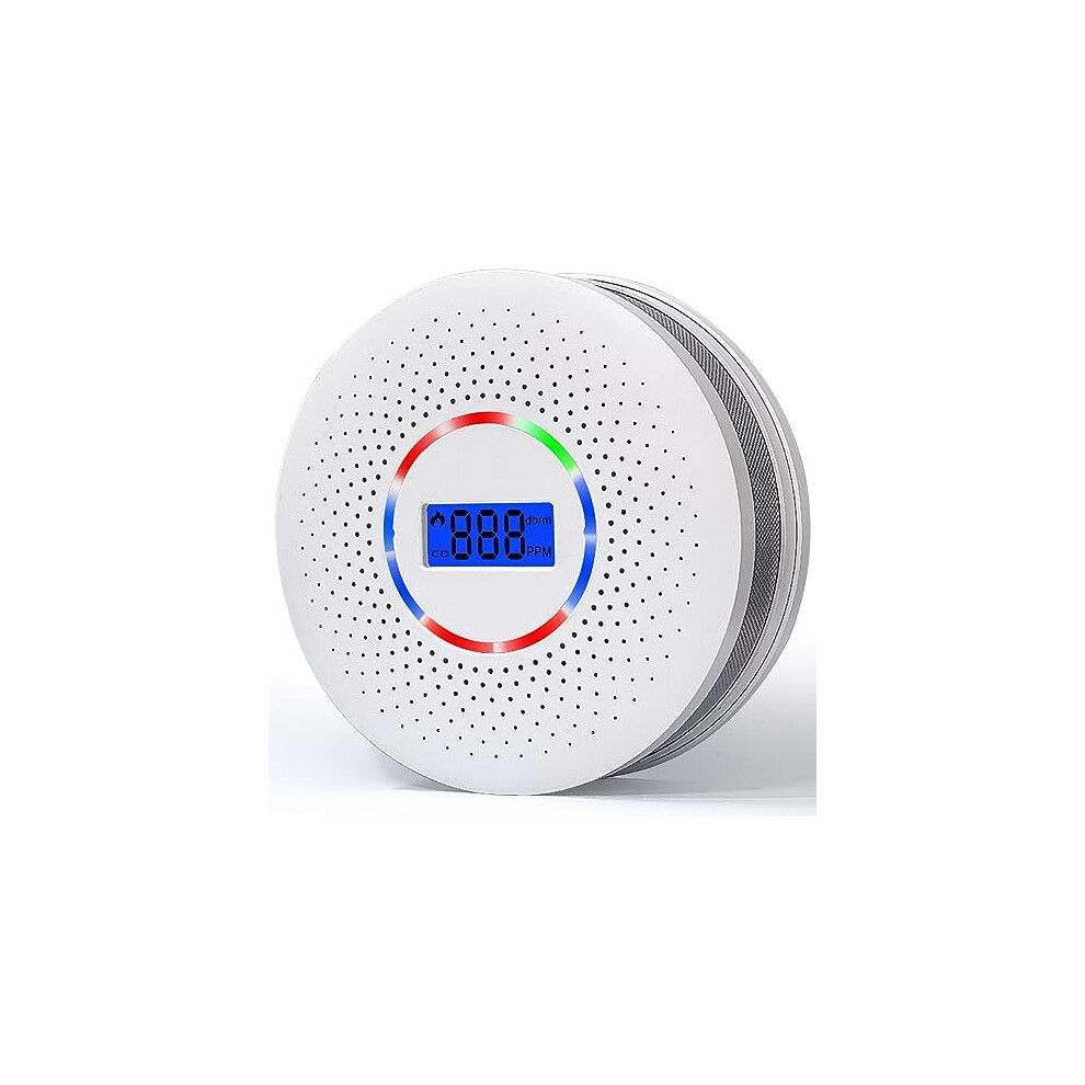 Combination Carbon Monoxide Detectors &Smoke Alarm, CO Alarm Detector With Digital LCD Display and Voice Warning,Suitable for your Home,Garage,Office