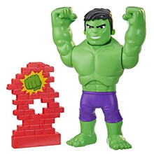 Marvel Spidey and His Amazing Friends Power Smash Hulk Preschool Toy, Face-Changing 10-inch Hulk Action Figure, Ages 3+