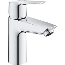 QUICKFIX Start - Wash Basin Mixer Tap (Metal Lever, Smooth Body, 28 mm Ceramic Cartridge, Min. Recommended Pressure 0.4 Bar, Tails 1/2 Inch), Size 165