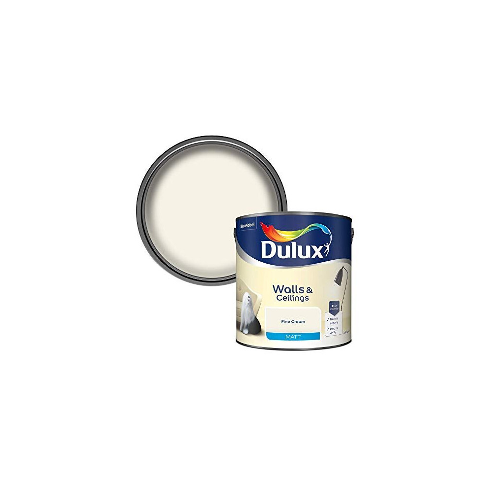 Matt Emulsion Paint For Walls And Ceilings - Fine Cream 2.5 Litres