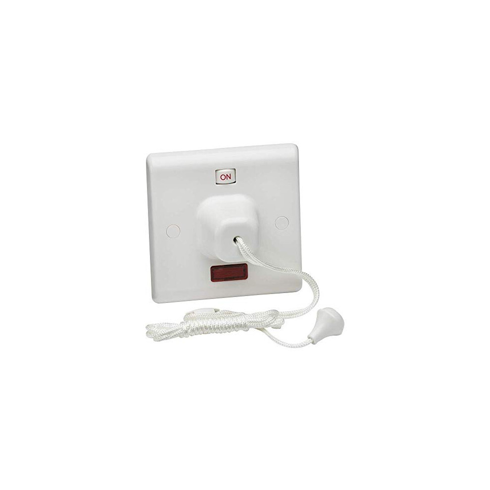 Knightsbridge White Sn8310n 45A Pull Cord Switch,Double Pole Size 45