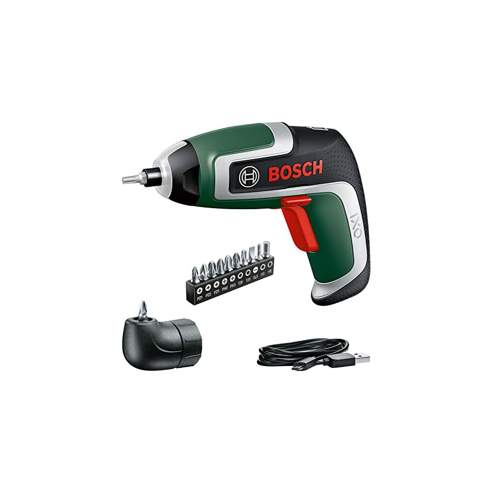 IXO Cordless Screwdriver (7th Generation, 3.6V, 2.0Ah, 5.5Nm, with Micro USB Cable, Includes Angle Attachment, Screws up to 190 Screws, in Box) -