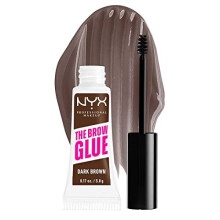 NYX PROFESSIONAL MAKEUP The Brow Glue, Extrem hållbar Tinted Eyebrow Gel - Mörkbrun