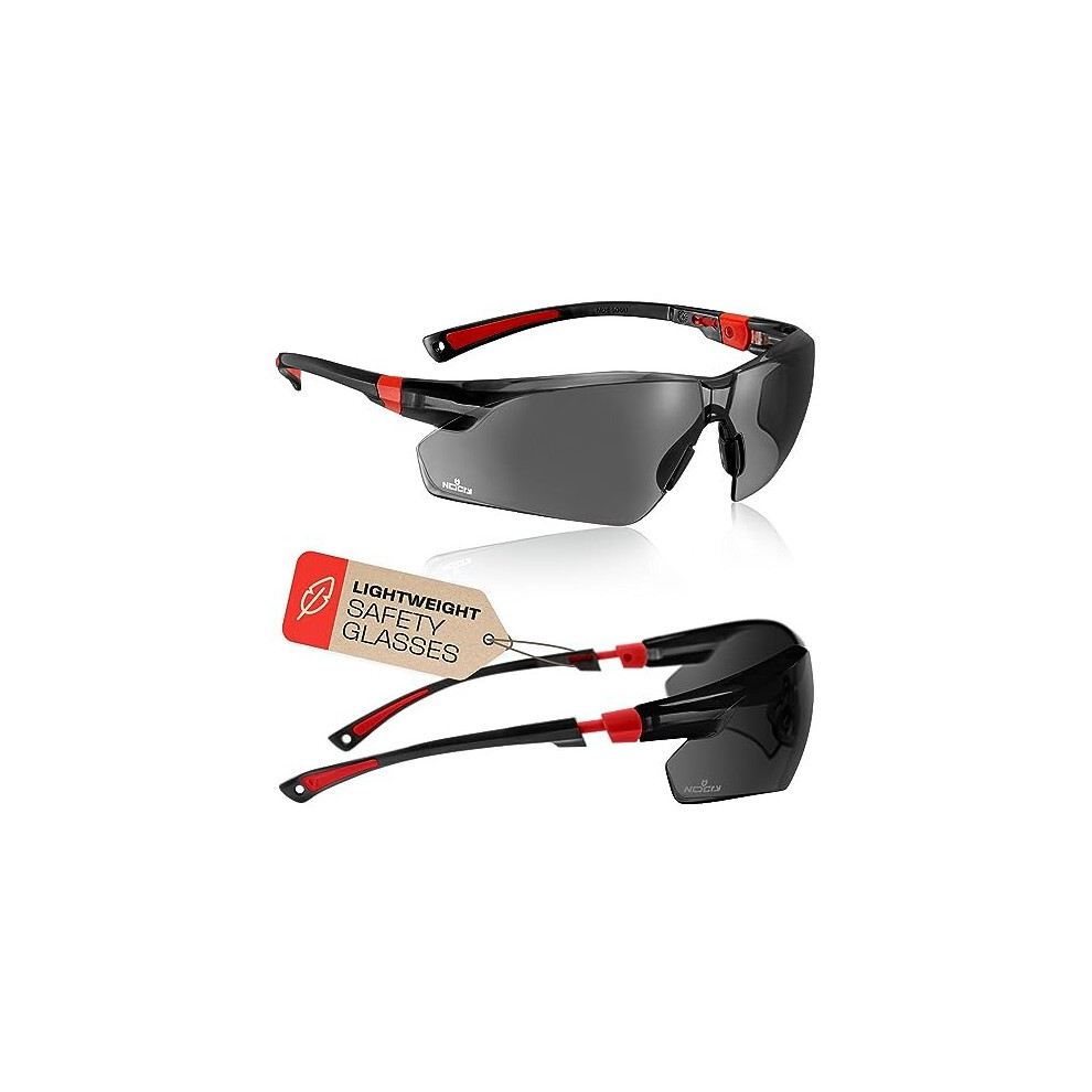 Safety Sunglasses with Green Tinted Wraparound Lenses; Tinted Safety Glasses for Men and Women with Adjustable Arms & No-Slip Grips; Work Glasses with