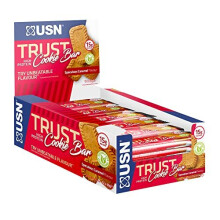 Trust Caramel Biscuit Cookie Bar: High Protein Bars, Perfect On-the-Go and Post-Workout Protein Snacks (12 x 60 g Bars per Pack), Red/Blue
